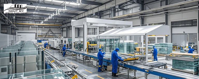Ảnh nhà máy sản xuất kính Nhựt Mỹ