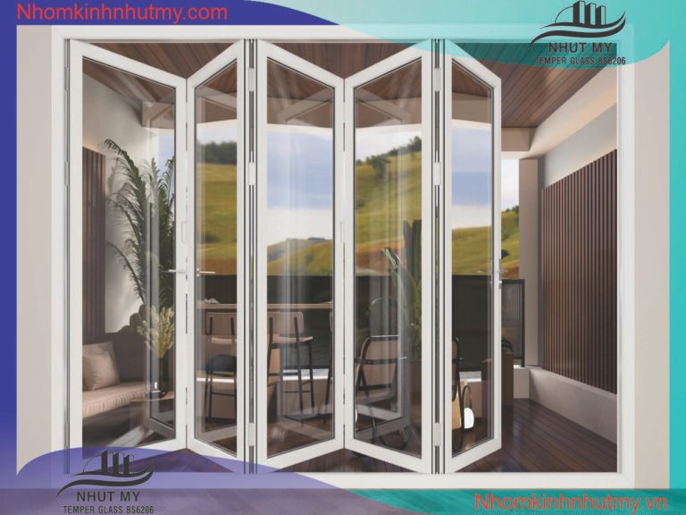 Cửa đi mở xếp gấp 5 cánh
